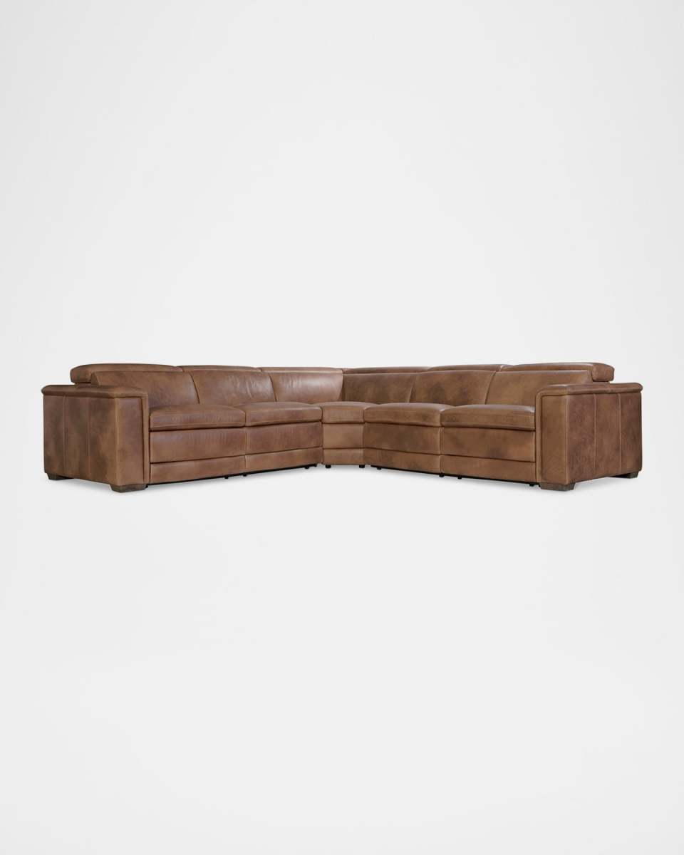 Lioni Leather 3-Piece Power Motion Sectional